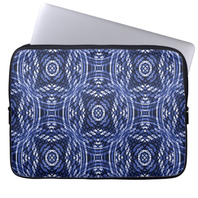 Housse Pour Ordinateur Portable Bleus de courtepointe..... (Devant)