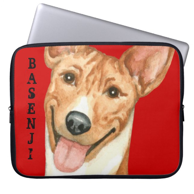 Housse Pour Ordinateur Portable Bloc de couleurs Basenji (Devant)