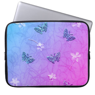 Housse Pour Ordinateur Portable Blossoms et papillons