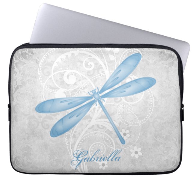 Housse Pour Ordinateur Portable Blue Dragonfly Personalized Laptop Sleeve (Devant)