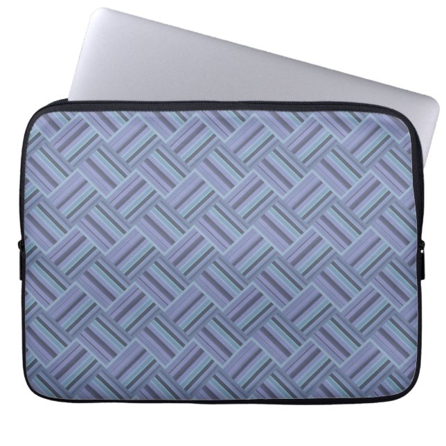 Housse Pour Ordinateur Portable Blue-grey diagonal stripes weave pattern (Devant)