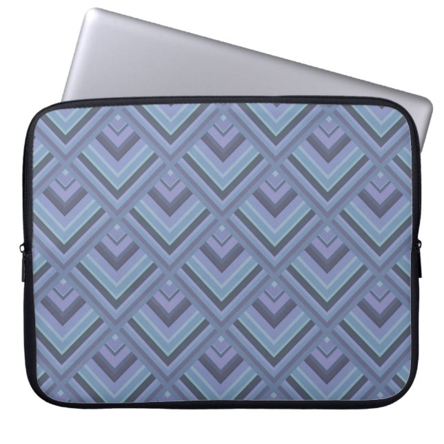 Housse Pour Ordinateur Portable Blue-grey stripes scale pattern (Devant)