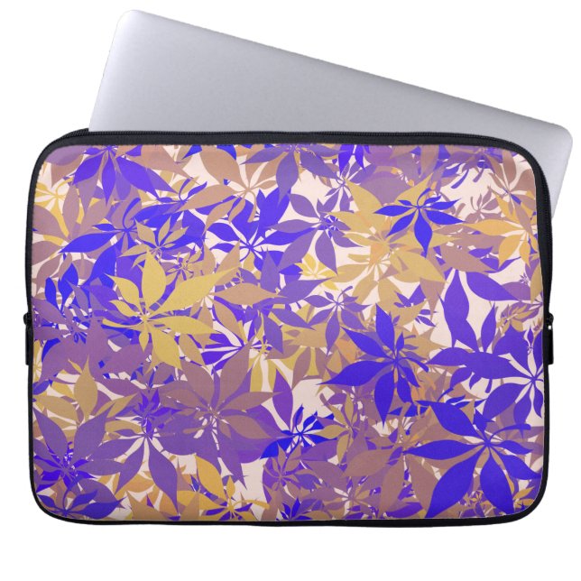 Housse Pour Ordinateur Portable Blue Putple and Bronze Chestnut Leaves (Devant)