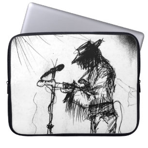Housse Pour Ordinateur Portable Blues Music Guitariste et orchestre sur scène