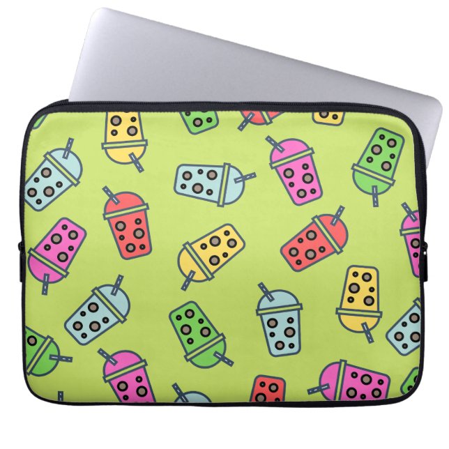 Housse Pour Ordinateur Portable Boba Bubble Tea Motif (Devant)