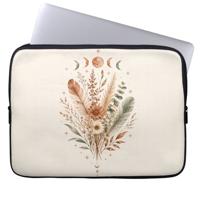 Housse pour ordinateur portable Boho Botanical Moo (Devant)