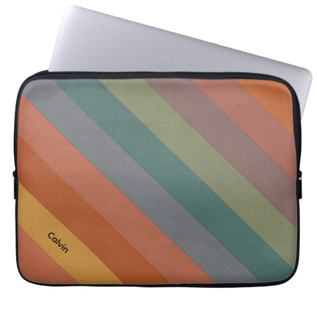 Housse Pour Ordinateur Portable Boho Diagonal Stripes (Devant)