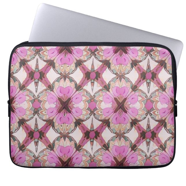 Housse Pour Ordinateur Portable Boho floral rose (Devant)