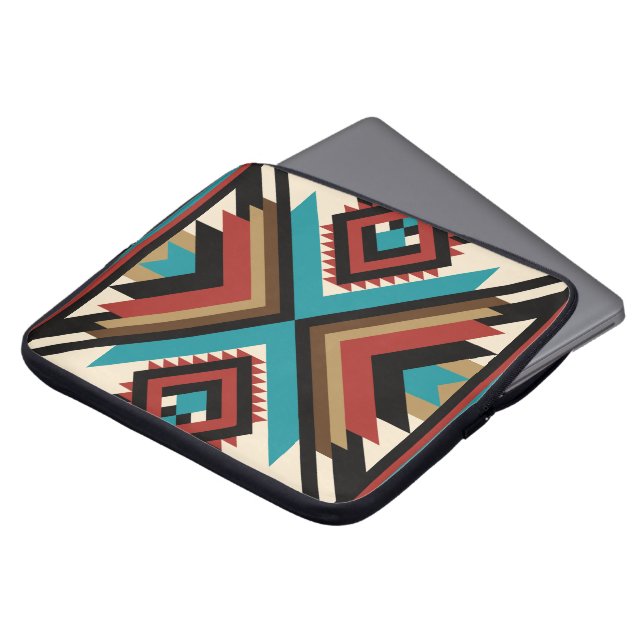 Housse Pour Ordinateur Portable Boho Géométrique (Devant haut)