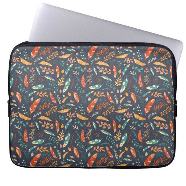 Housse Pour Ordinateur Portable Boho Hippie Motif de plume (Devant)