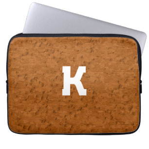 Housse Pour Ordinateur Portable Boho Rustique Texturé Bois brun personnalisé