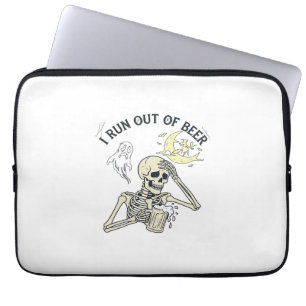 Housse Pour Ordinateur Portable Boire Bière Squelette Fantôme Lune Halloween_1