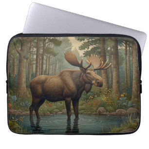 Housse Pour Ordinateur Portable Bois boisé d'orignal rustique