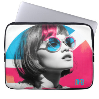 Housse Pour Ordinateur Portable Bold Pop Art Cool Girl Retro Modern British Style