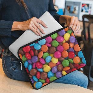 Housse Pour Ordinateur Portable Bonbons colorés, Boutons de bonbons, Sucres, Nourr