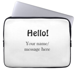 Housse Pour Ordinateur Portable Bonjour ajouter un message de nom simple minimum é