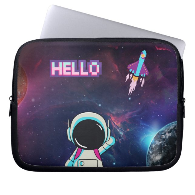 Housse Pour Ordinateur Portable "Bonjour de l'espace" (Devant)