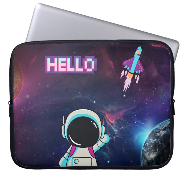 Housse Pour Ordinateur Portable "Bonjour de l'espace" (Devant)