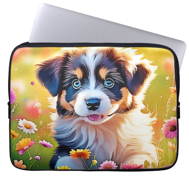 Housse Pour Ordinateur Portable Bonne conception de chiot australien (Devant)