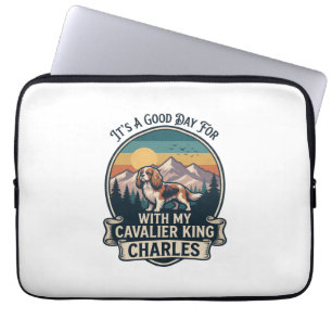 Housse Pour Ordinateur Portable Bonne journée de randonnée Cavalier King Charles C