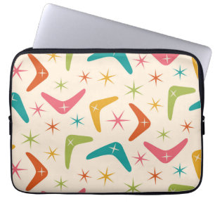 Housse Pour Ordinateur Portable Boomerang du milieu du siècle avec des starburts r