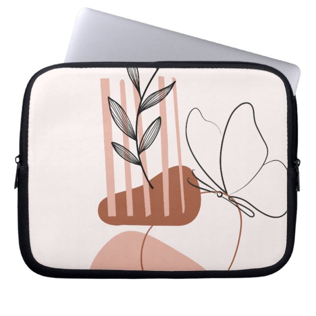 Housse pour ordinateur portable botanique abstrait (Devant)