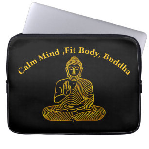 Housse Pour Ordinateur Portable Bouddha doré en pose calme