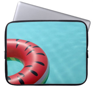 Housse Pour Ordinateur Portable Bouée de sauvetage rouge et vert sur la piscine
