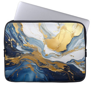 Housse Pour Ordinateur Portable Bouffée en or et bleu