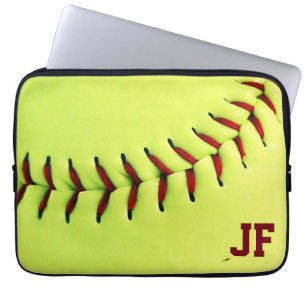 Housse Pour Ordinateur Portable Boule jaune personnalisée du base-ball