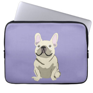 Housse Pour Ordinateur Portable Bouledogue français crème,