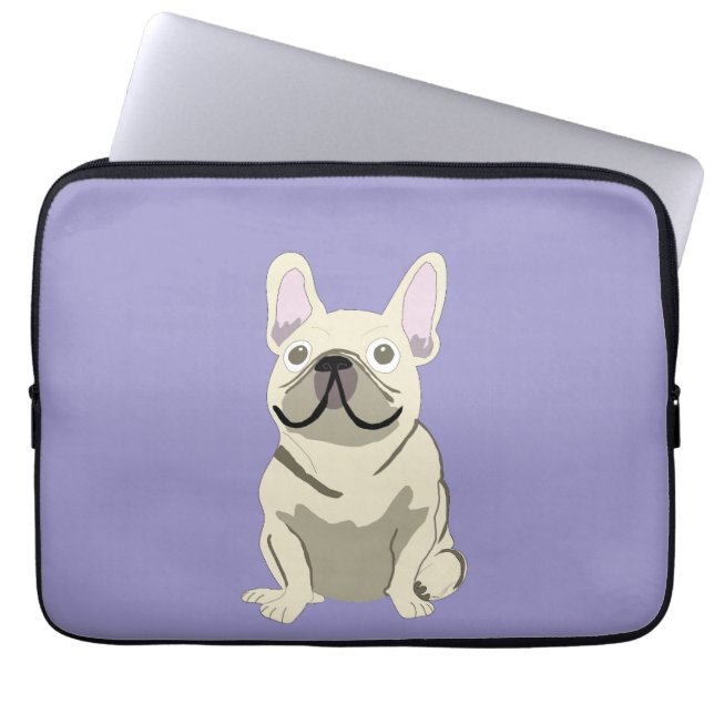 Housse Pour Ordinateur Portable Bouledogue français crème,  (Devant)