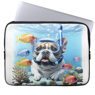 Housse Pour Ordinateur Portable Bouledogue français en vacances Bouledogue Françai