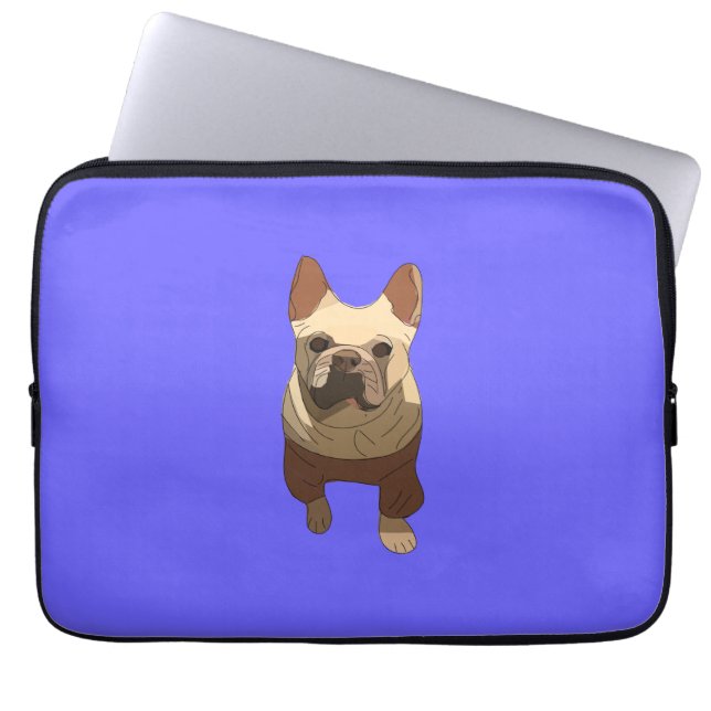 Housse Pour Ordinateur Portable Bouledogue Français, Lila Violet (Devant)
