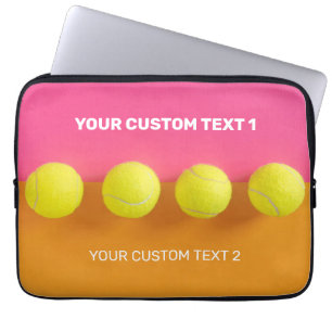 Housse Pour Ordinateur Portable Boules de tennis de texte personnalisées