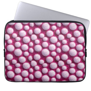 Housse Pour Ordinateur Portable Boules Douces et Fluffy Rose sur Magenta Vibrant e