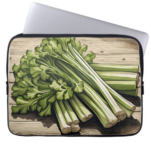 Housse Pour Ordinateur Portable Bouquet de céleri frais sur bois