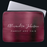 Housse Pour Ordinateur Portable Bourgogne - Monogram Business Professional<br><div class="desc">Moderne Burgundy Faux Metallic Stainless Elegant Monogramme Promotional Laptop Bag or Sleeve Promotional (promo) Coque publicitaire. Ce coque informatique professionnel professionnel de classe peut être customisé pour inclure votre nom monogrammé et titre professionnel profession ou poste.</div>