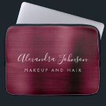 Housse Pour Ordinateur Portable Bourgogne - Monogram Business Professional<br><div class="desc">Moderne Burgundy Faux Metallic Stainless Elegant Monogramme Promotional Laptop Bag or Sleeve Promotional (promo) Coque publicitaire. Ce coque informatique professionnel professionnel de classe peut être customisé pour inclure votre nom monogrammé et titre professionnel profession ou poste.</div>
