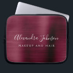 Housse Pour Ordinateur Portable Bourgogne - Monogram Business Professional<br><div class="desc">Moderne Burgundy Faux Metallic Stainless Elegant Monogramme Promotional Laptop Bag or Sleeve Promotional (promo) Coque publicitaire. Ce coque informatique professionnel professionnel de classe peut être customisé pour inclure votre nom monogrammé et titre professionnel profession ou poste.</div>