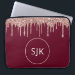 Housse Pour Ordinateur Portable Bourgogne Rose Gold Parties scintillant Drives Mon<br><div class="desc">Blush Pink - Rose Gold et Black Faux Parties scintillant Drips et Élégant Parkle Monogrammed Initials Coque. Ce coque peut être customisé pour inclure votre nom initial et prénom.</div>