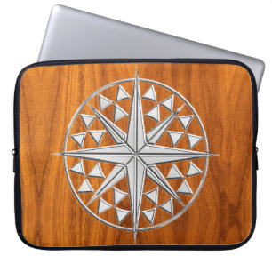 Housse Pour Ordinateur Portable Boussole nautique de style chrome sur décoration e