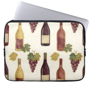 Housse Pour Ordinateur Portable Bouteille de vin vintage motif vigne
