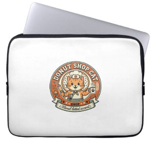 Housse Pour Ordinateur Portable Boutique de beignets Chat Boutique de beignets Cha