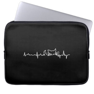 Housse Pour Ordinateur Portable Bouton de coeur avec chat - Amoureux des chats - P