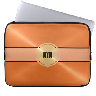 Housse Pour Ordinateur Portable Bouton or et métal en acier inoxydable orange bril