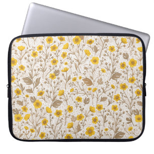 Housse Pour Ordinateur Portable Boutons jaunes et bruns
