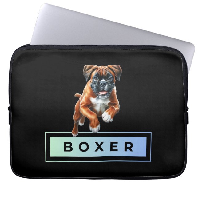 Housse Pour Ordinateur Portable Boxer Dog - Bonds & Leaps (Devant)