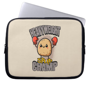 Housse Pour Ordinateur Portable Boxeur de pomme de terre champion poids lourd Spud