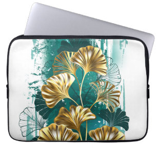 Housse Pour Ordinateur Portable Branche avec Feuilles d'or Ginko Biloba